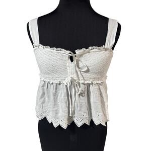American Eagle Smocked Eyelet Peplum‎ Tank NWT - SP BRAND NEW